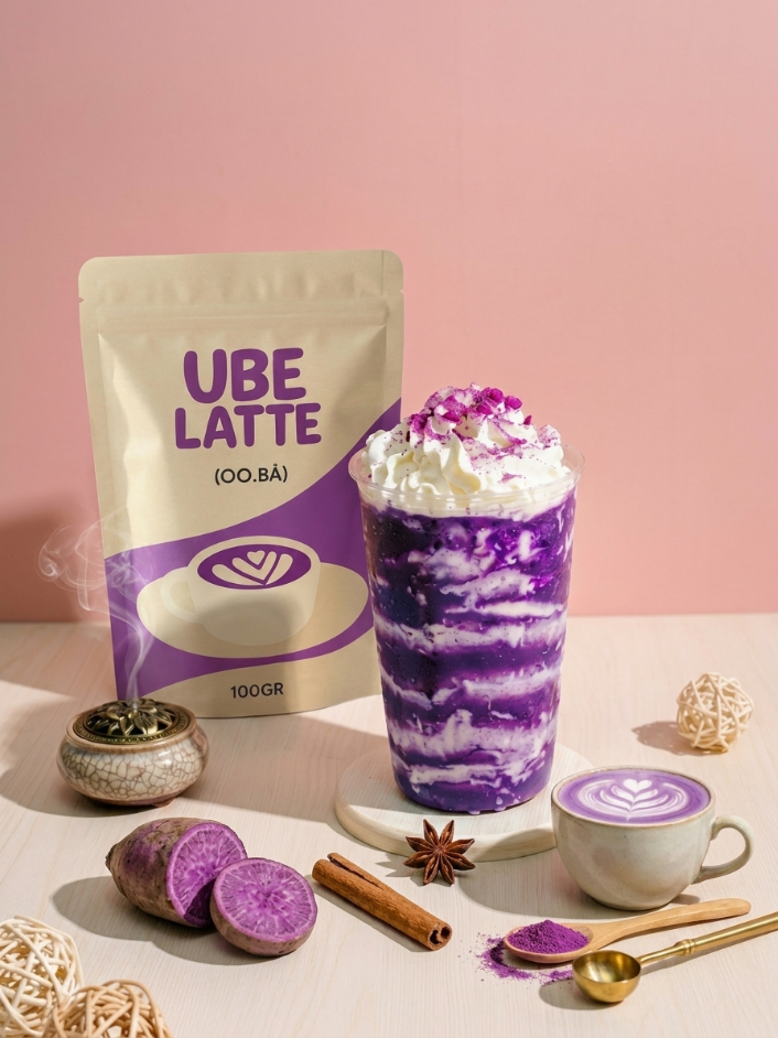 Ube Latte glacé